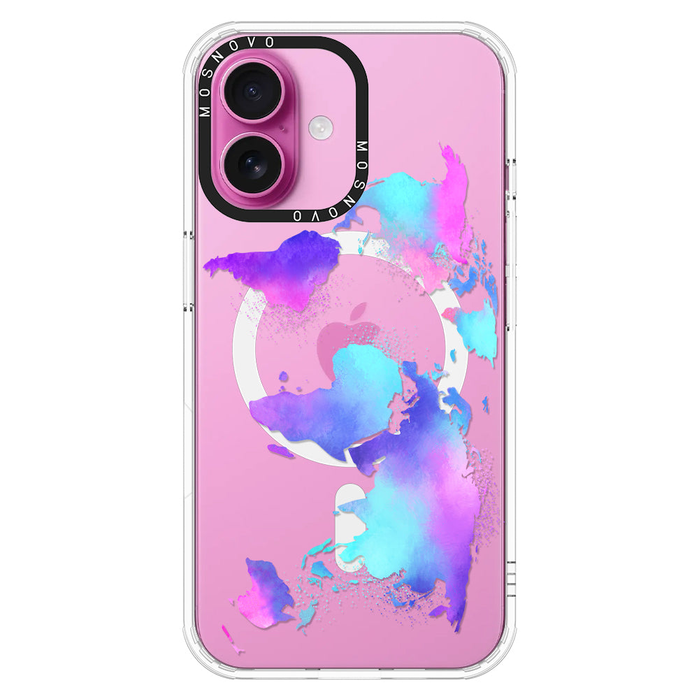 Psychedelic World Map Phone Case - iPhone 16 Case - MOSNOVO