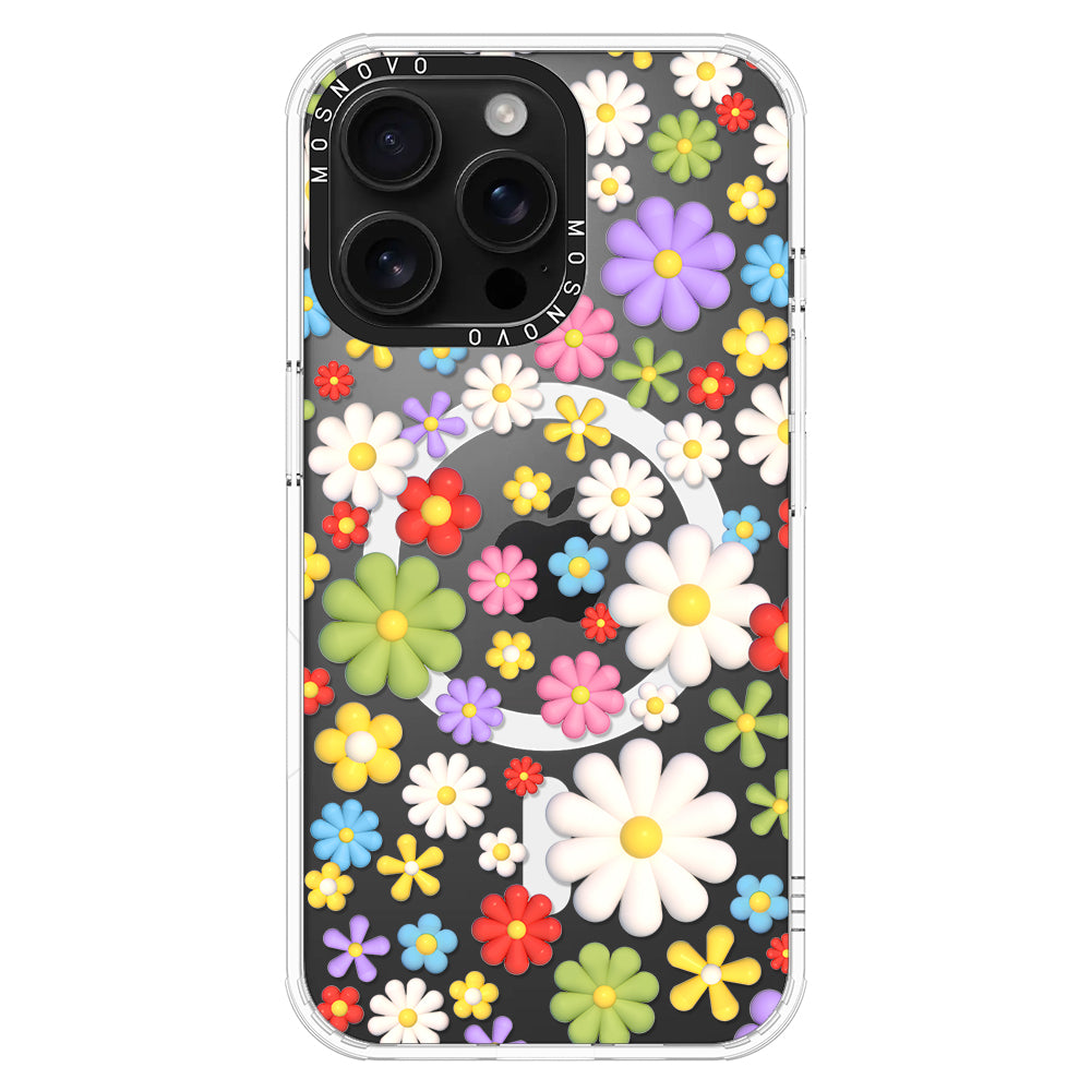 3D Flowers Phone Case - iPhone 16 Pro Max Case - MOSNOVO