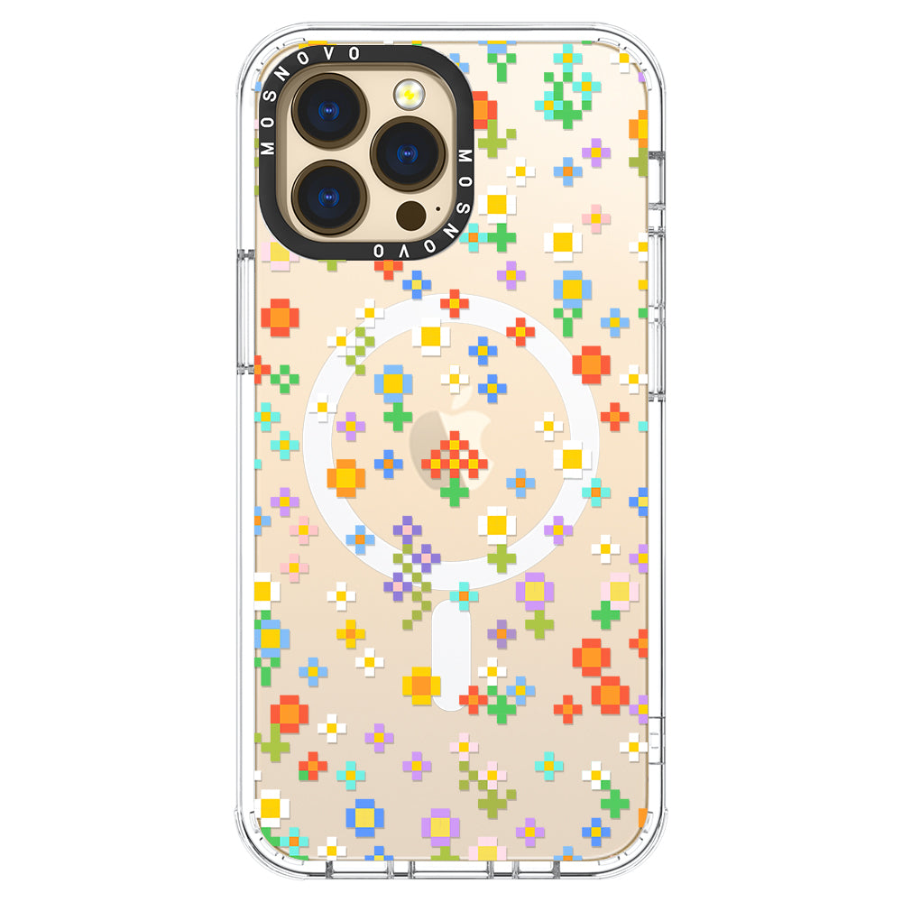 Pixel-Floral Phone Case - iPhone 13 Pro Max Case