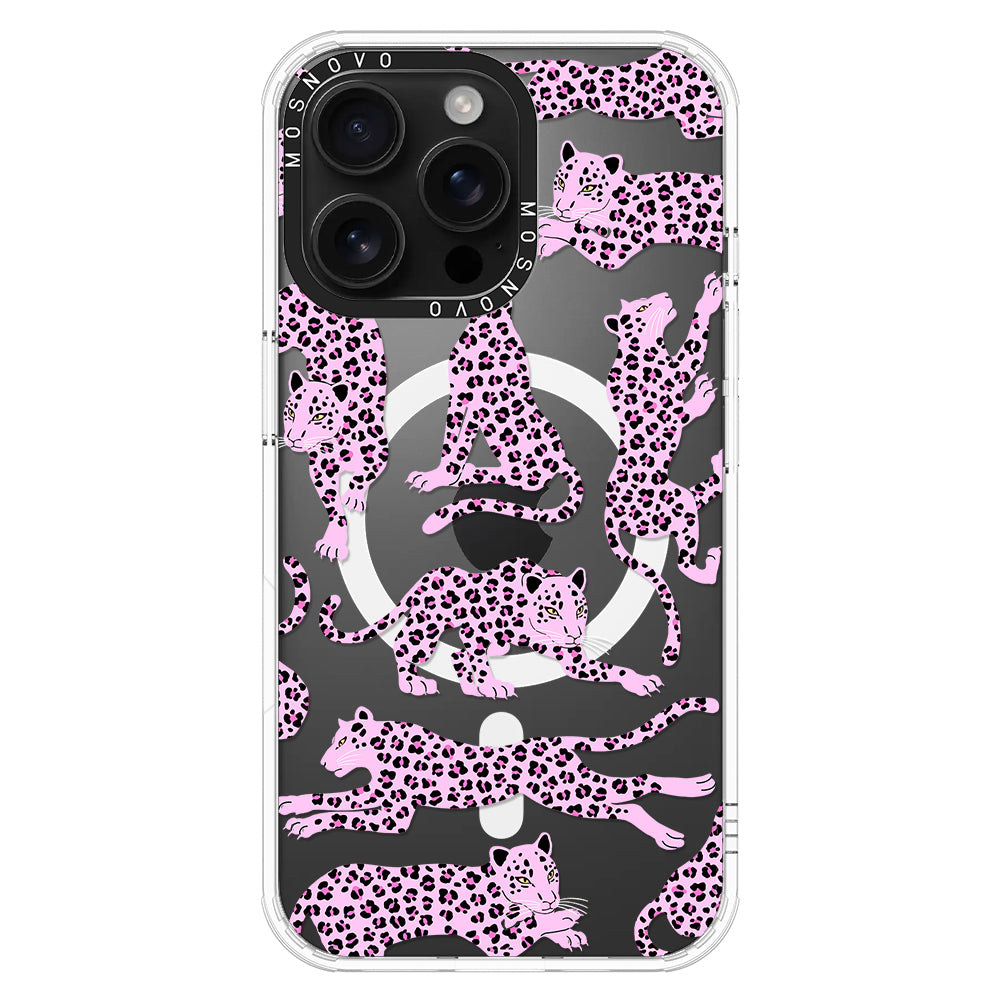 Pink Leopard Phone Case - iPhone 16 Pro Max Case - MOSNOVO