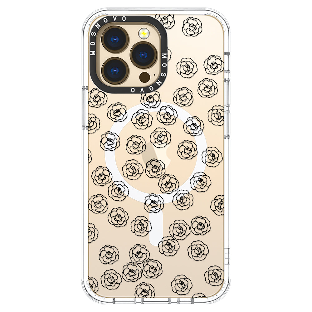 Linear Camelia Flower Phone Case - iPhone 14 Pro Max Case