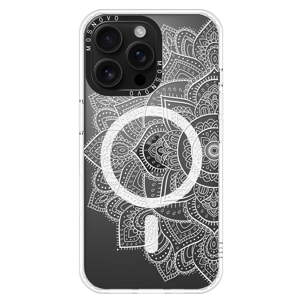 Half Mandala Phone Case - iPhone 16 Pro Max Case - MOSNOVO