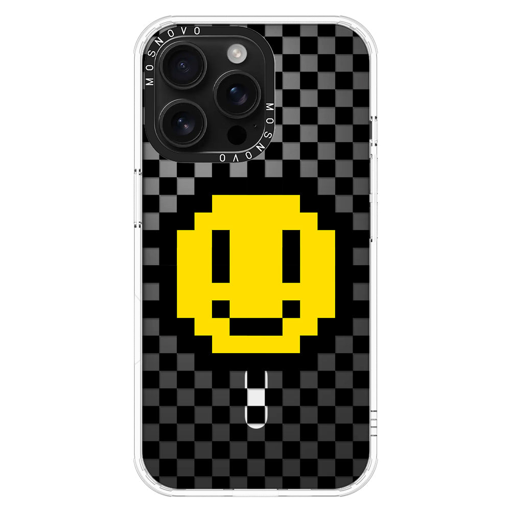 Smile Checkered Phone Case - iPhone 16 Pro Max Case - MOSNOVO