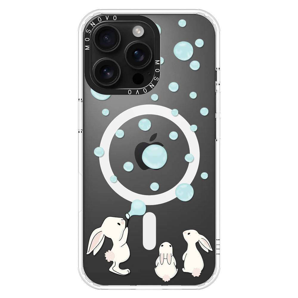 Bunny Blow Bubble Phone Case - iPhone 16 Pro Max Case - MOSNOVO