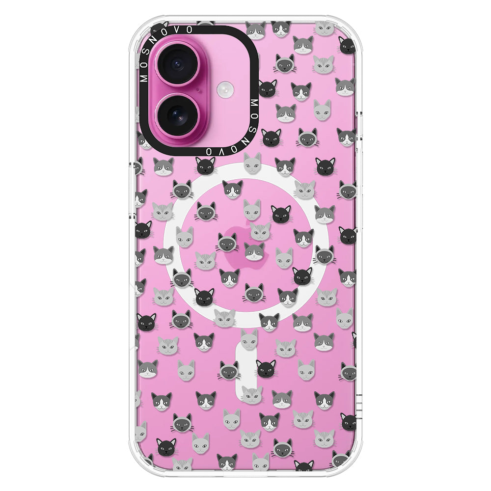 Cats Head Phone Case - iPhone 16 Case - MOSNOVO