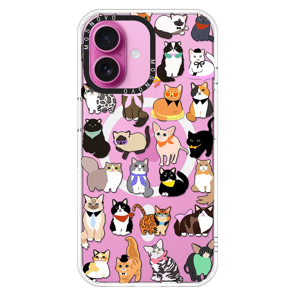 Cute Cat Phone Case - iPhone 16 Plus Case - MOSNOVO