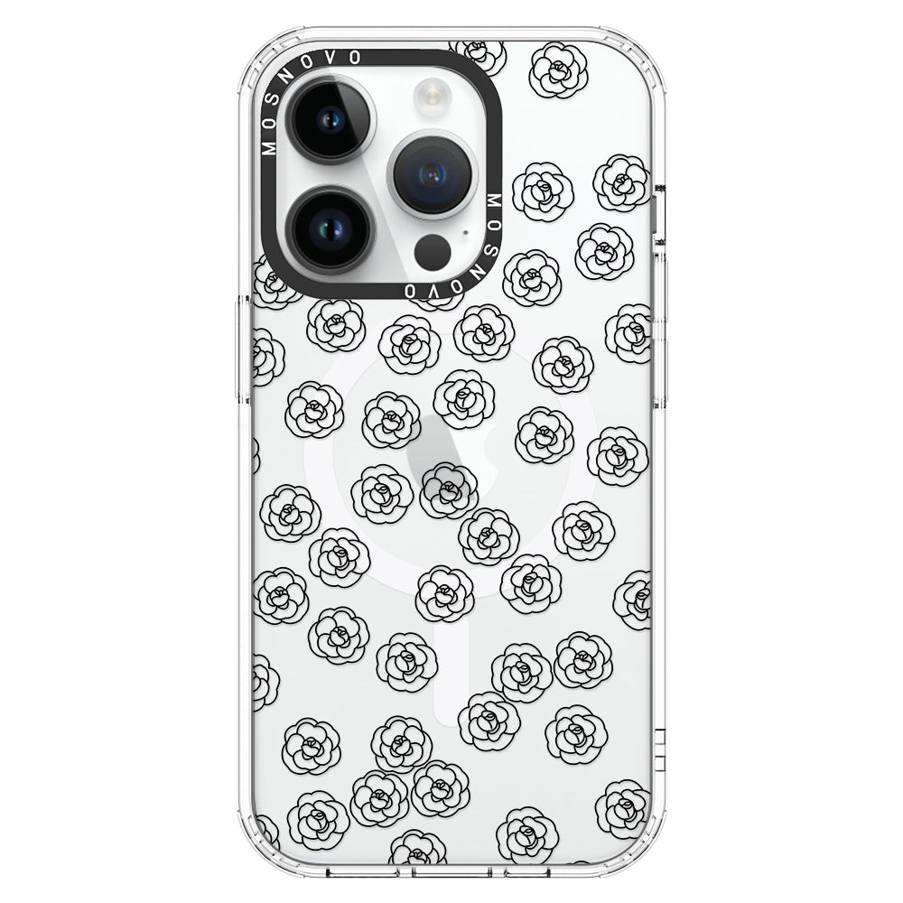 Linear Camelia Flower Phone Case - iPhone 14 Pro Case