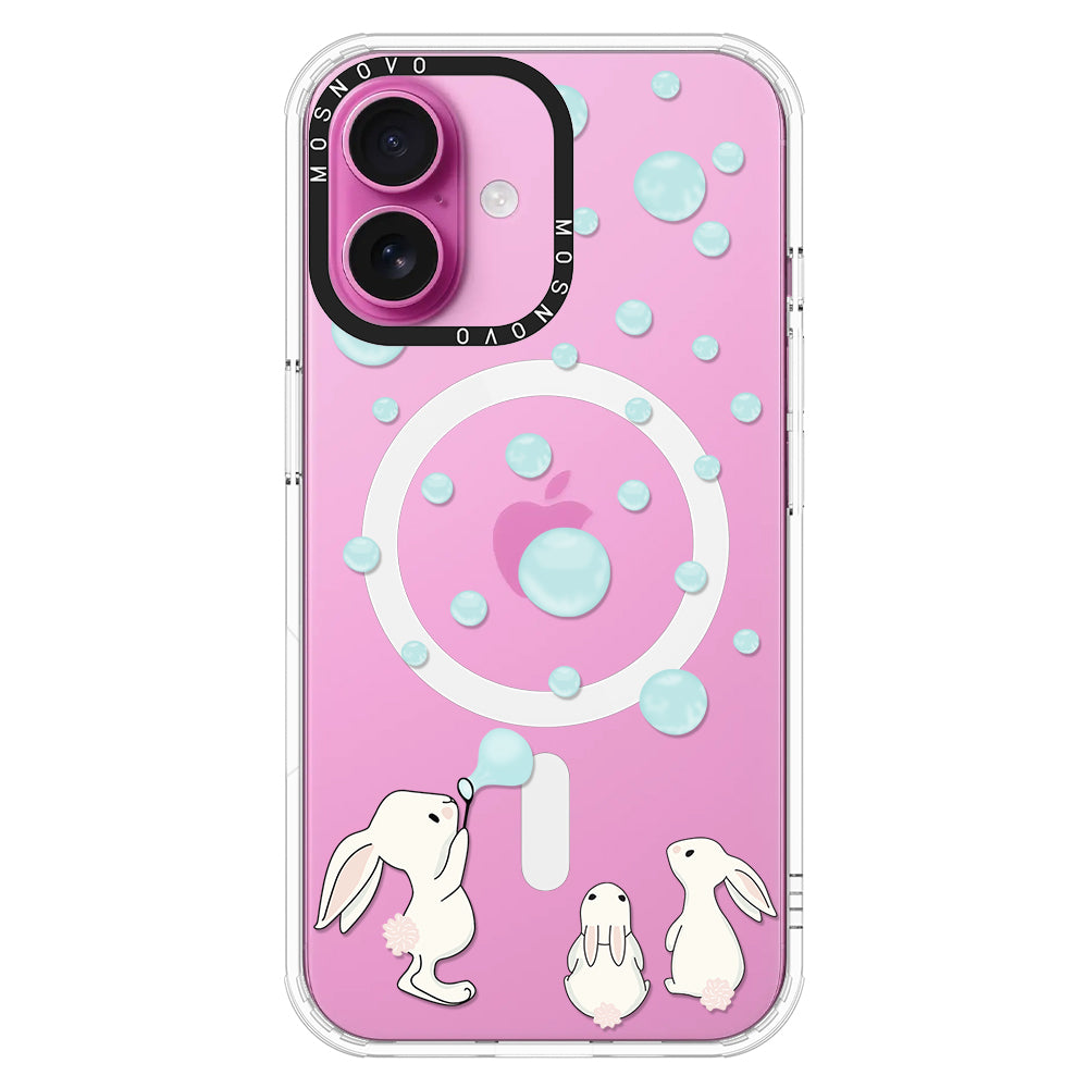 Bunny Blow Bubble Phone Case - iPhone 16 Case - MOSNOVO