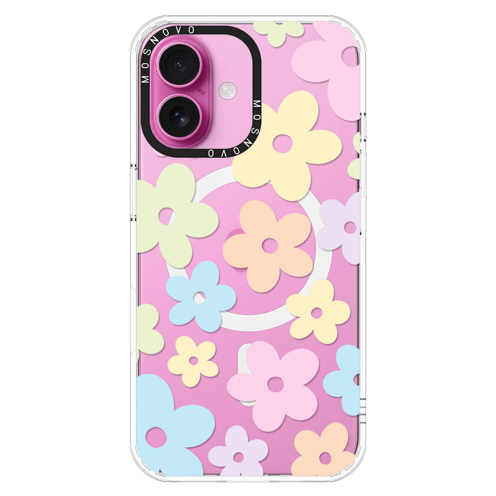 Pastel Flower Phone Case - iPhone 16 Plus Case - MOSNOVO