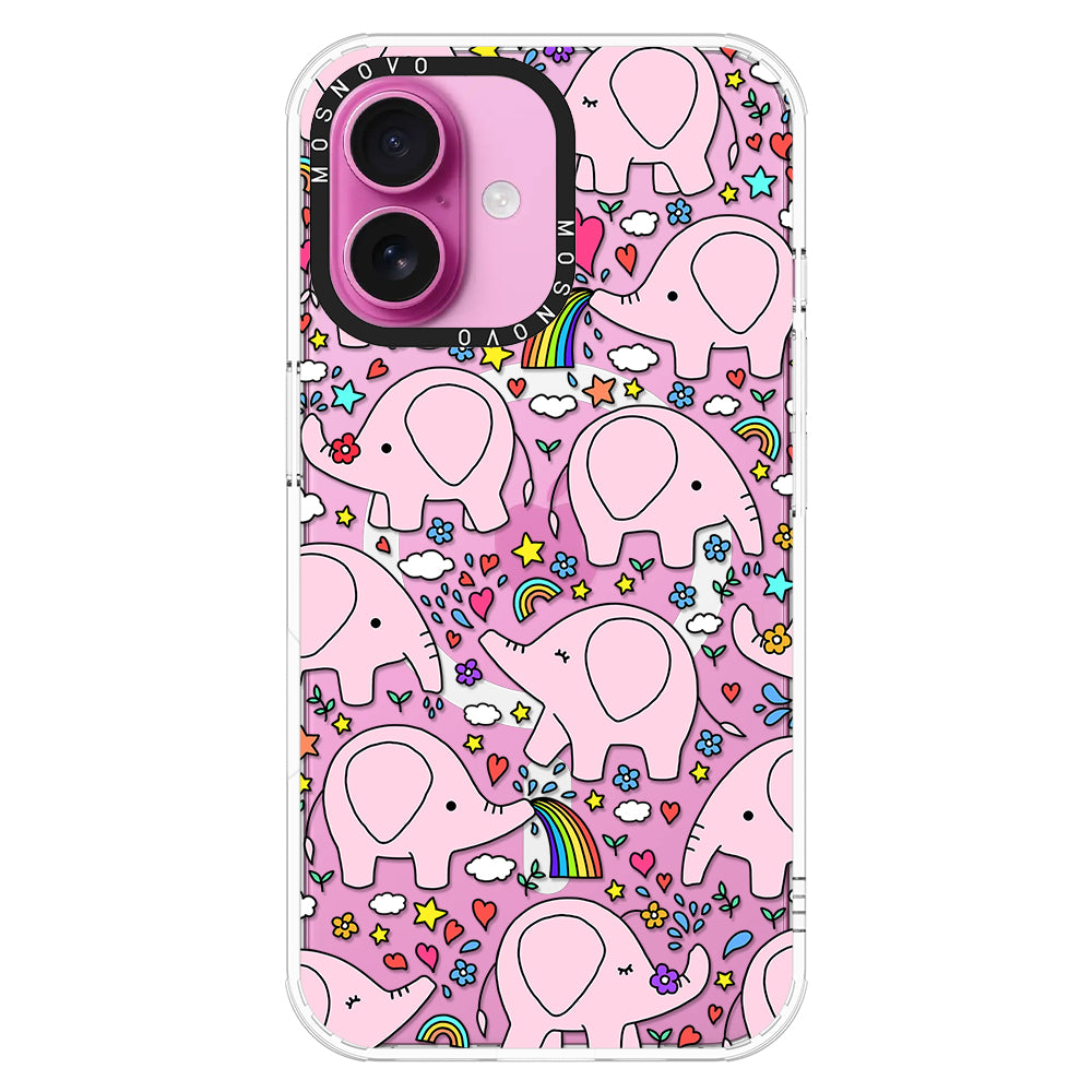 Pink Elephant Phone Case - iPhone 16 Case - MOSNOVO