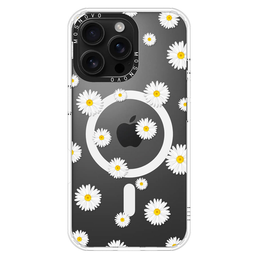 White Daisy Phone Case - iPhone 16 Pro Max Case - MOSNOVO