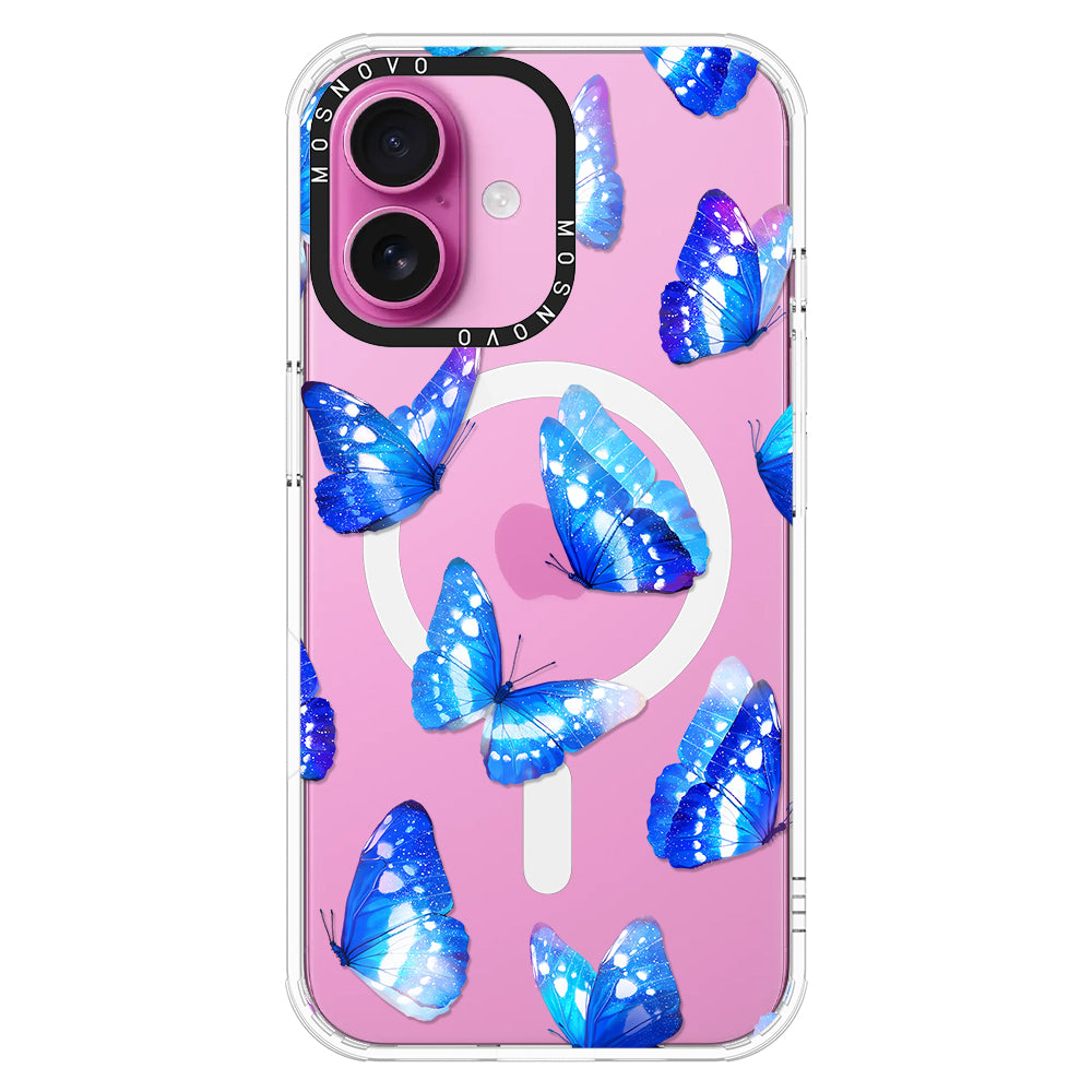 Stunning Blue Butterflies Phone Case - iPhone 16 Plus Case - MOSNOVO