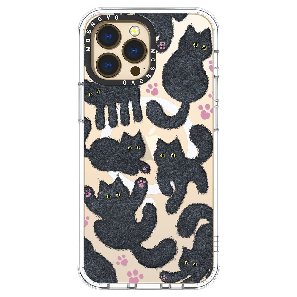 Black Furry Cat Phone Case - iPhone 13 Pro Max Case