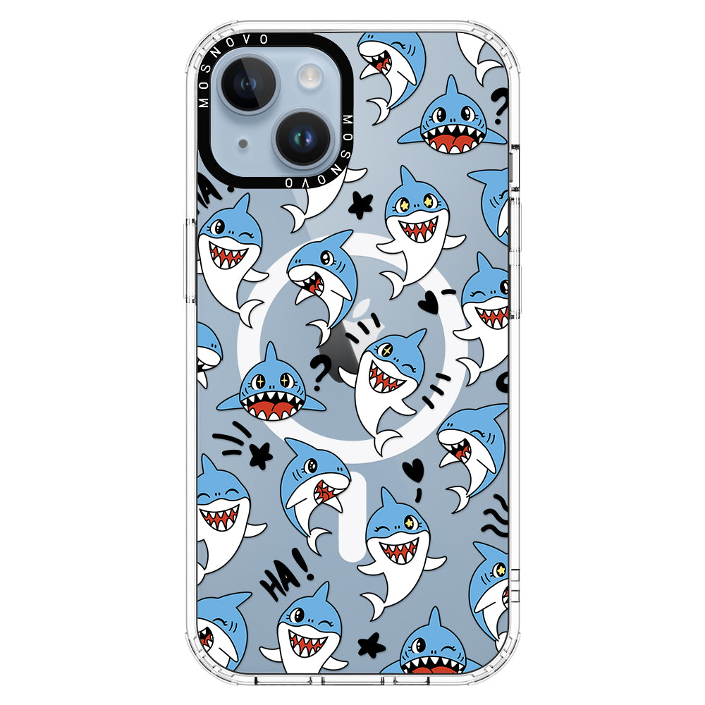 Cute Sharks Phone Case - iPhone 14 Plus Case