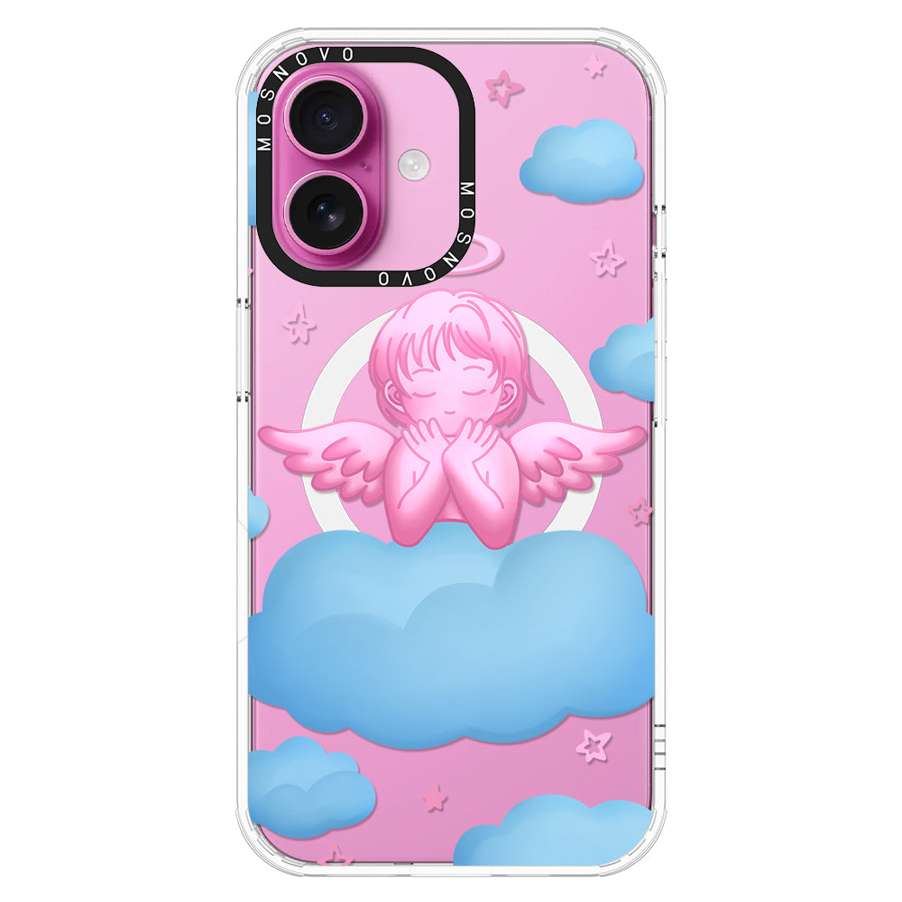 Pink Serenity Angel Phone Case - iPhone 16 Plus Case