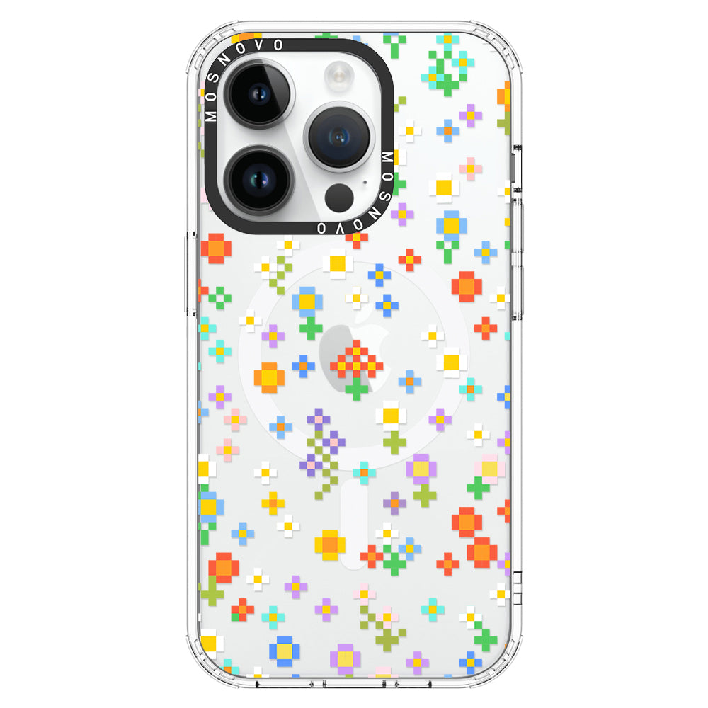 Pixel-Floral Phone Case - iPhone 14 Pro Case