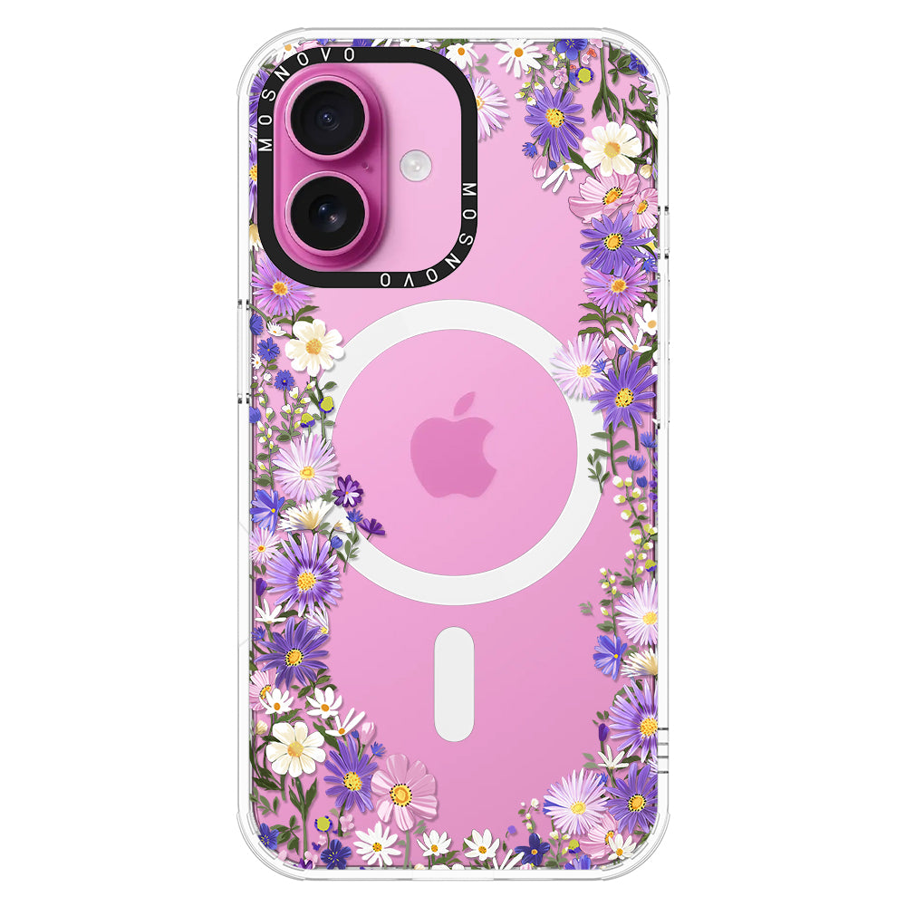 Purple Daisy Garden Phone Case - iPhone 16 Case - MOSNOVO