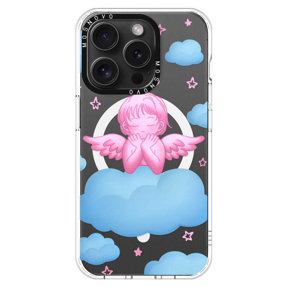 Pink Serenity Angel Phone Case - iPhone 15 Pro Case