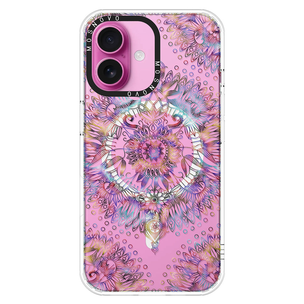 Rainbow Mandala Phone Case - iPhone 16 Plus Case - MOSNOVO