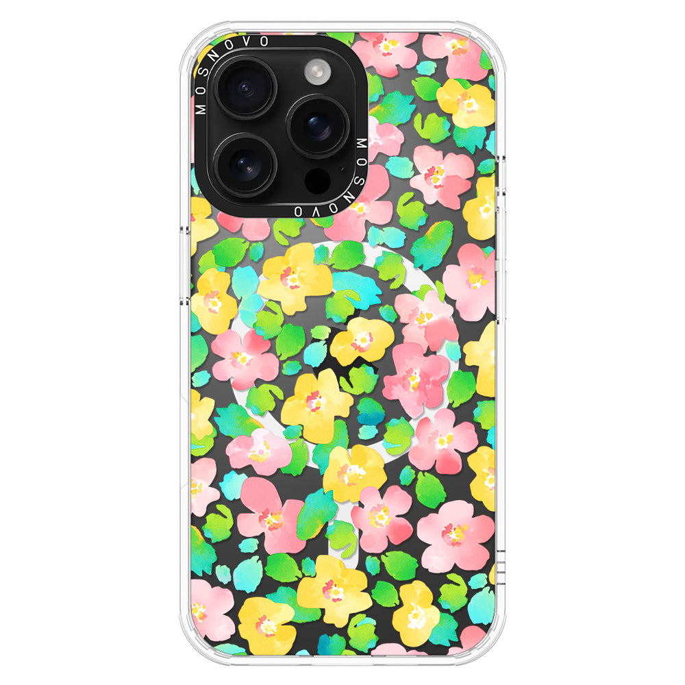 Floral Print Phone Case - iPhone 16 Pro Max Case - MOSNOVO