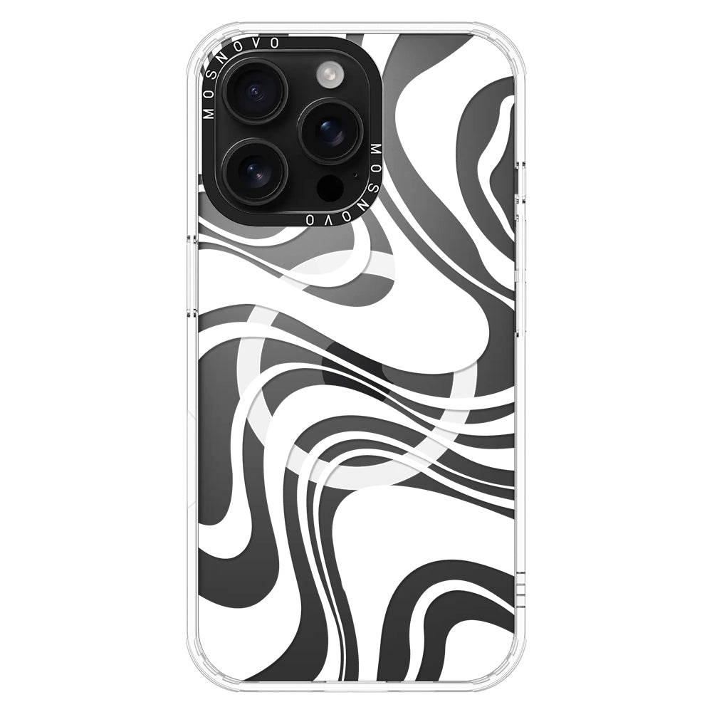 White Swirl Phone Case - iPhone 16 Pro Max Case - MOSNOVO