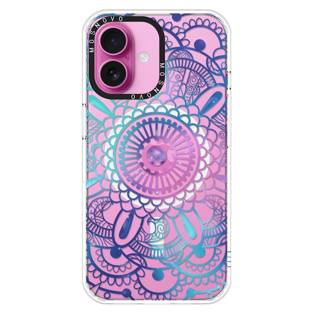 Violet Blue Mandala Phone Case - iPhone 16 Case - MOSNOVO