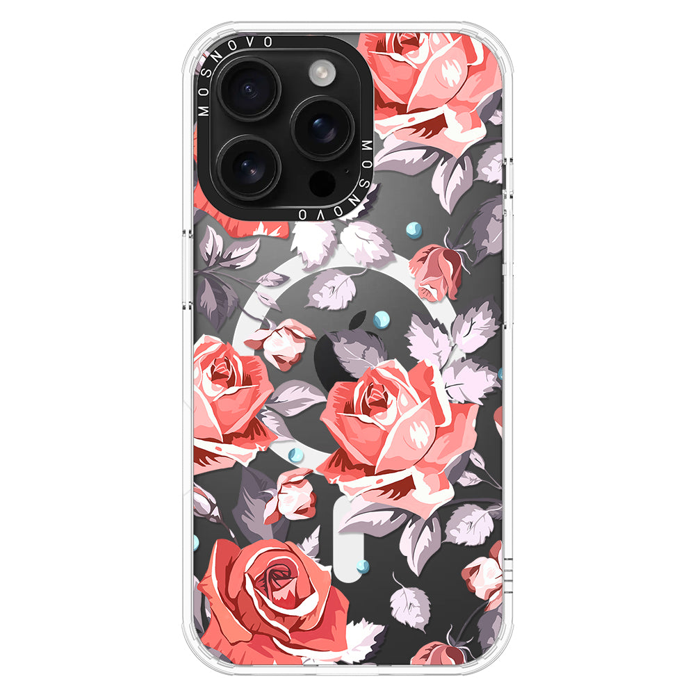 Retro Flower Roses Phone Case - iPhone 16 Pro Max Case - MOSNOVO