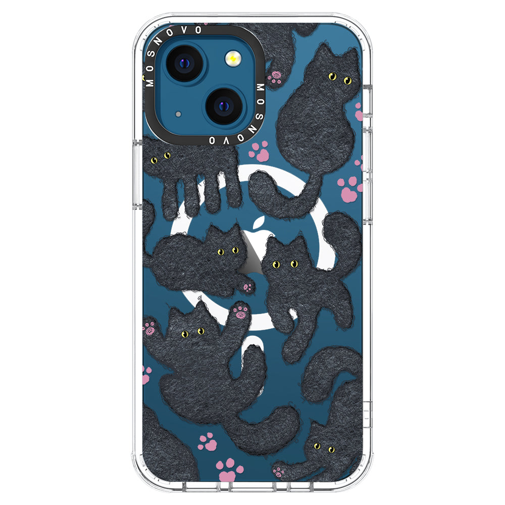 Black Furry Cat Phone Case - iPhone 13 Case