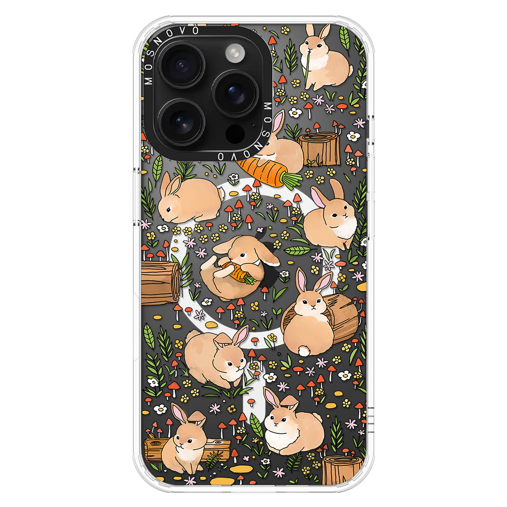 Cute Bunny Garden Phone Case - iPhone 16 Pro Max Case - MOSNOVO