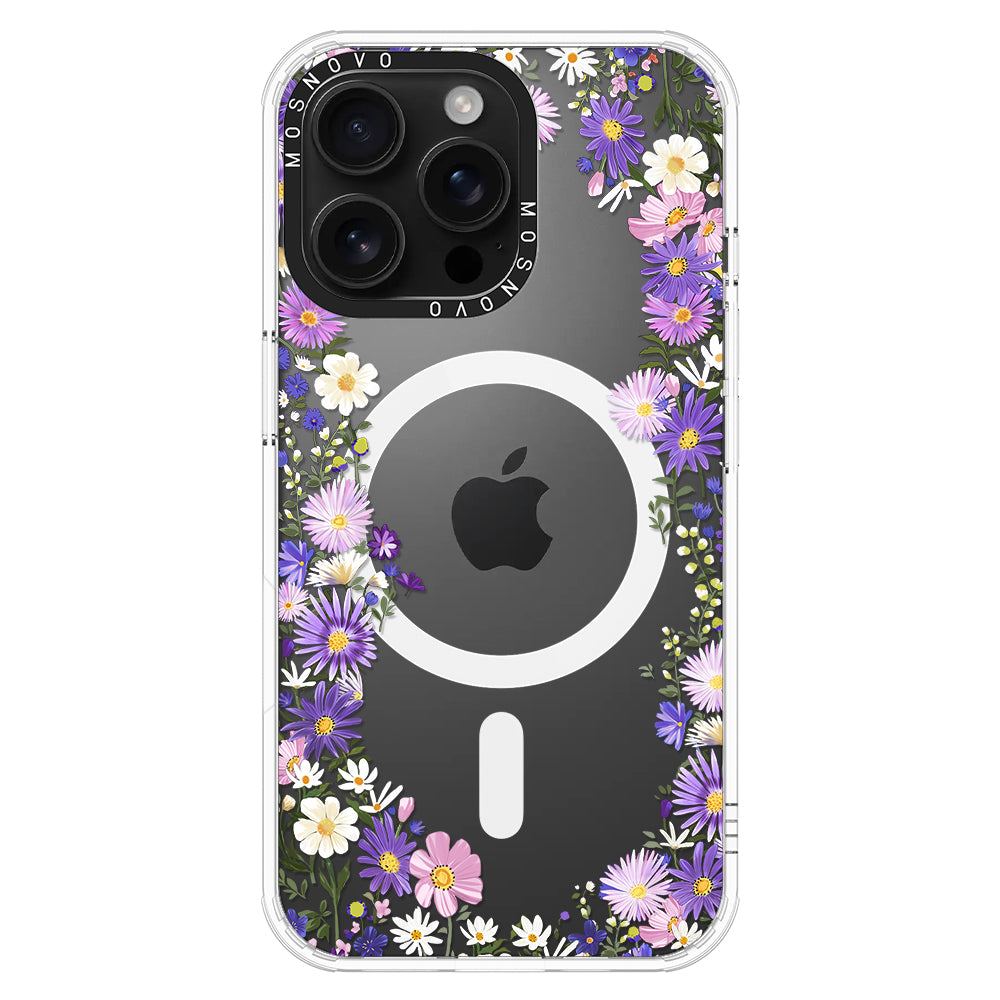 Purple Daisy Garden Phone Case - iPhone 16 Pro Max Case - MOSNOVO