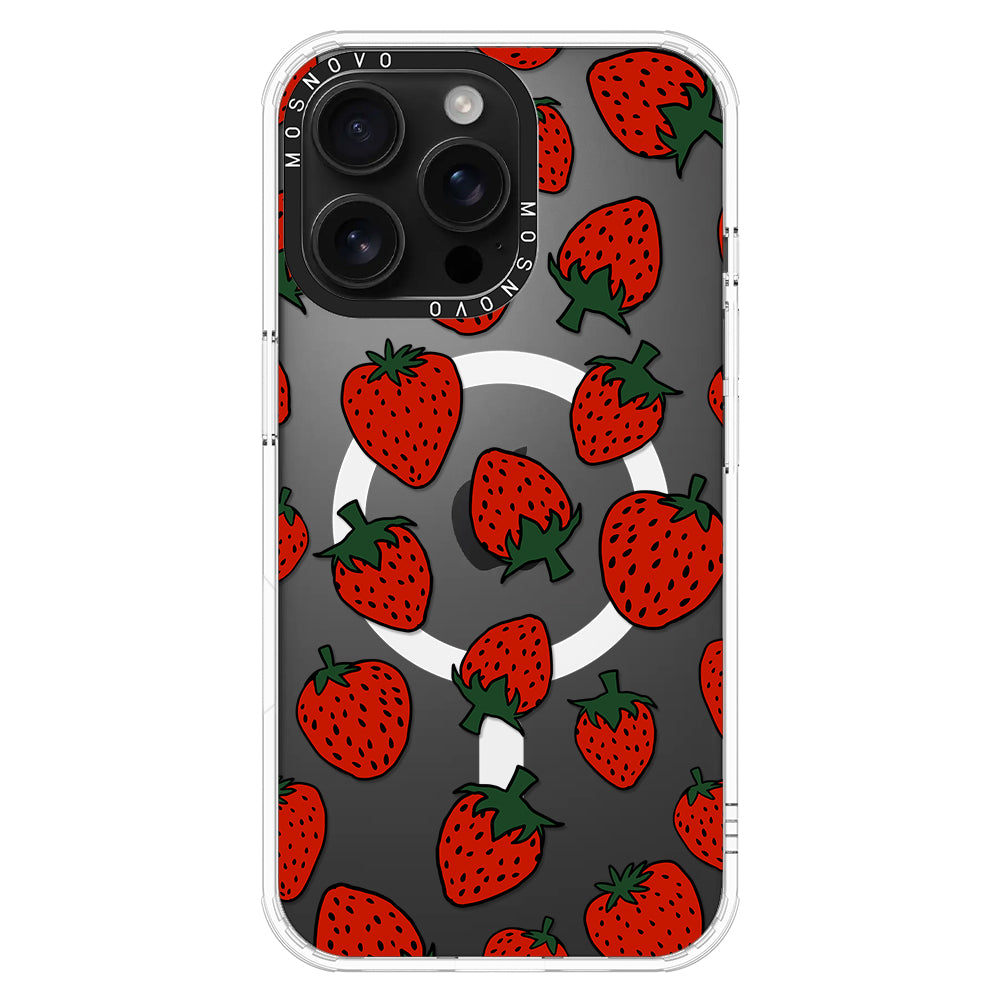 Red Strawberry Phone Case - iPhone 16 Pro Max Case - MOSNOVO