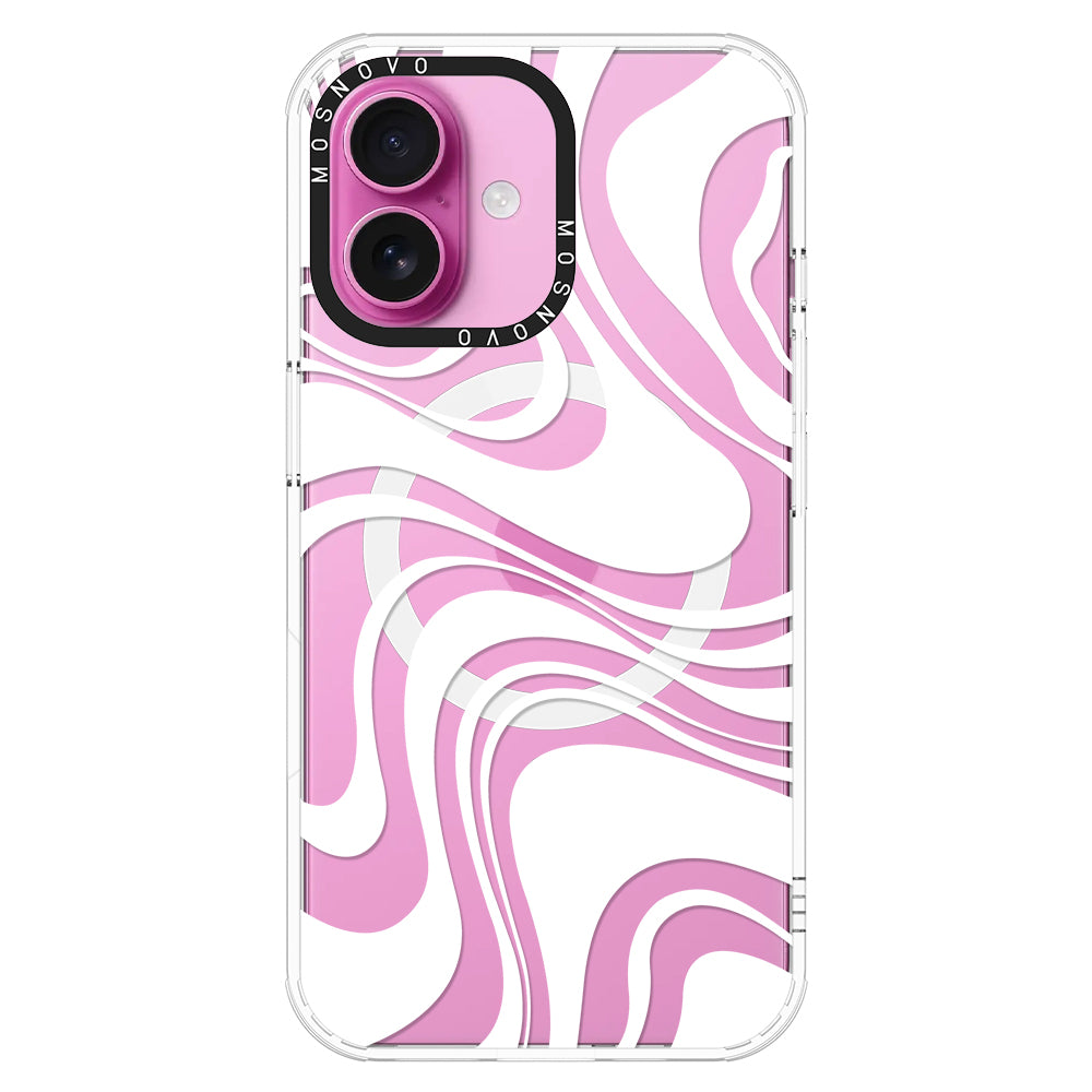 White Swirl Phone Case - iPhone 16 Case - MOSNOVO