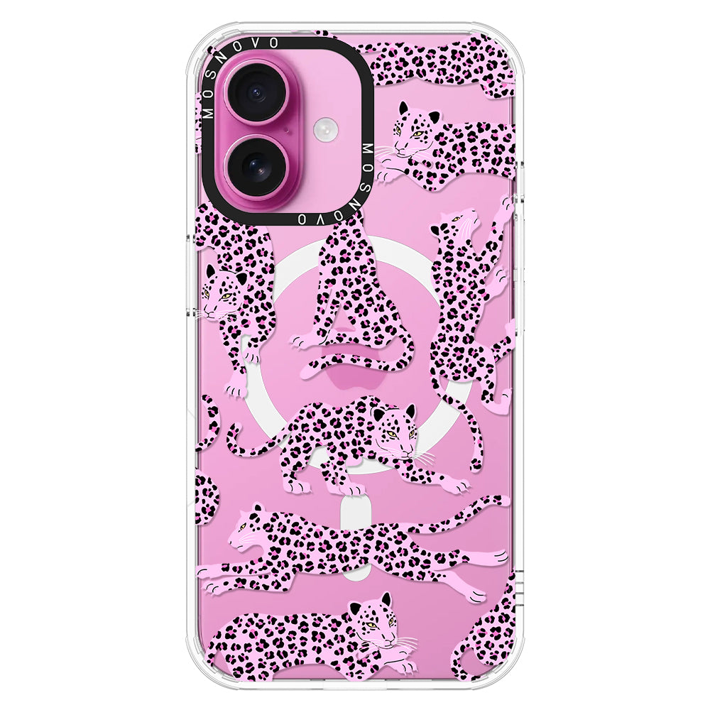 Pink Leopard Phone Case - iPhone 16 Plus Case - MOSNOVO