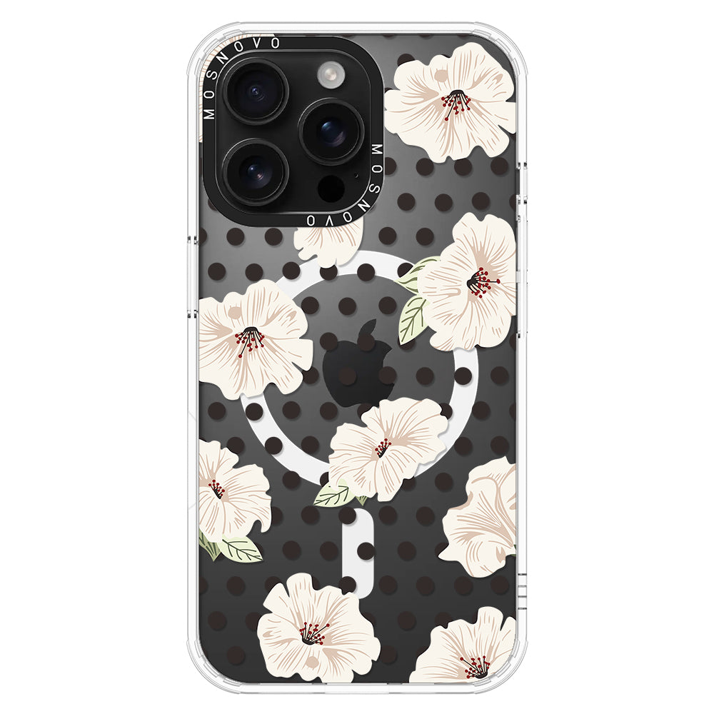 Vintage Hibiscus Flower Phone Case - iPhone 16 Pro Max Case - MOSNOVO