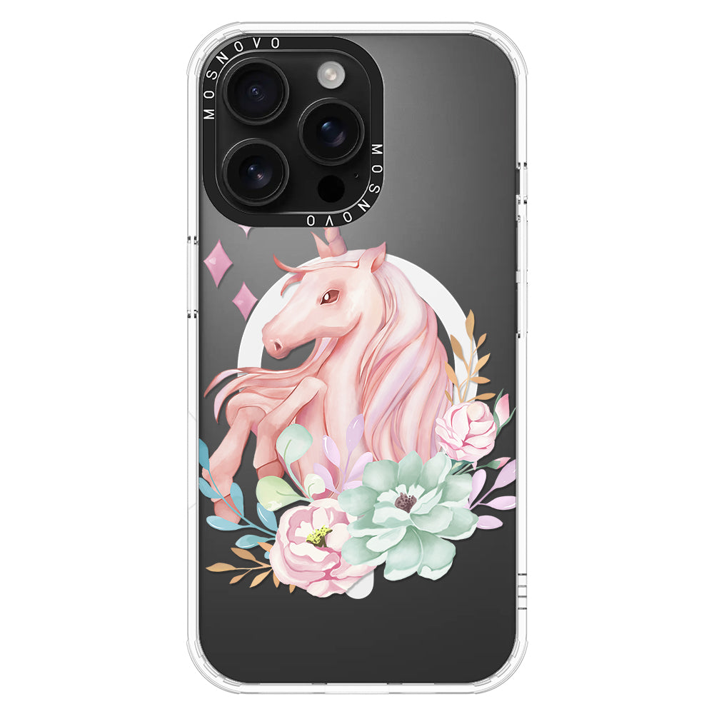 Elegant Flowers Unicorn Phone Case - iPhone 16 Pro Max Case - MOSNOVO