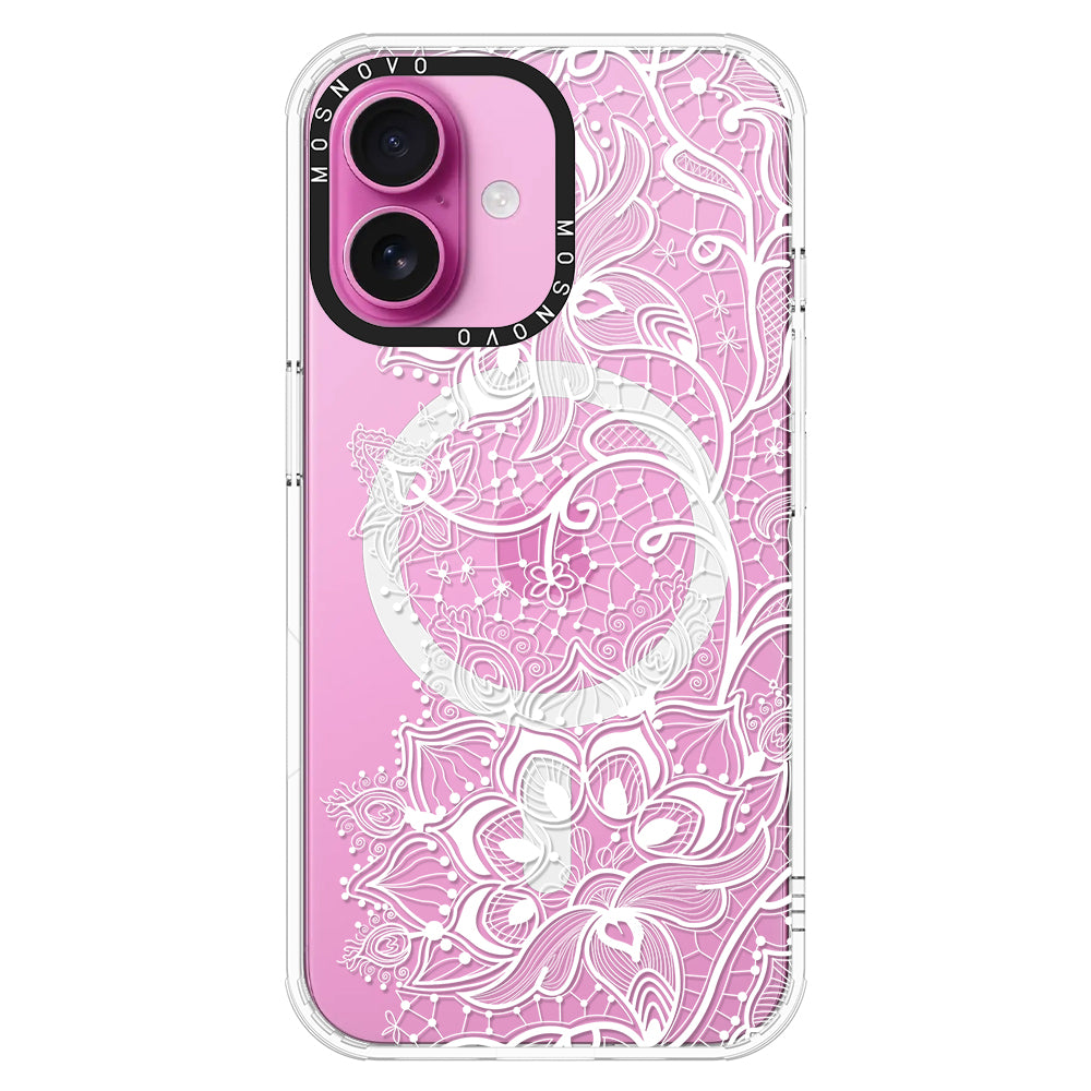 White Lotus Henna Phone Case - iPhone 16 Case - MOSNOVO