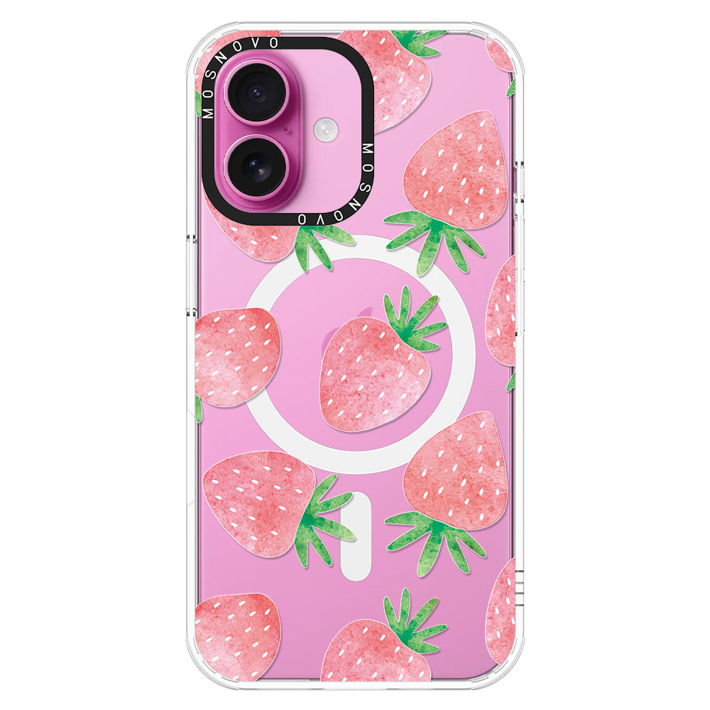 Pastel Strawberry Phone Case - iPhone 16 Plus Case - MOSNOVO