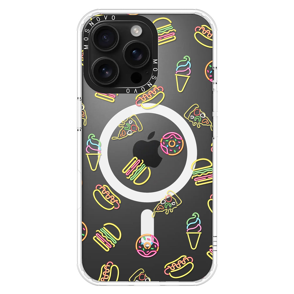 Neon Burgers Phone Case - iPhone 16 Pro Max Case - MOSNOVO