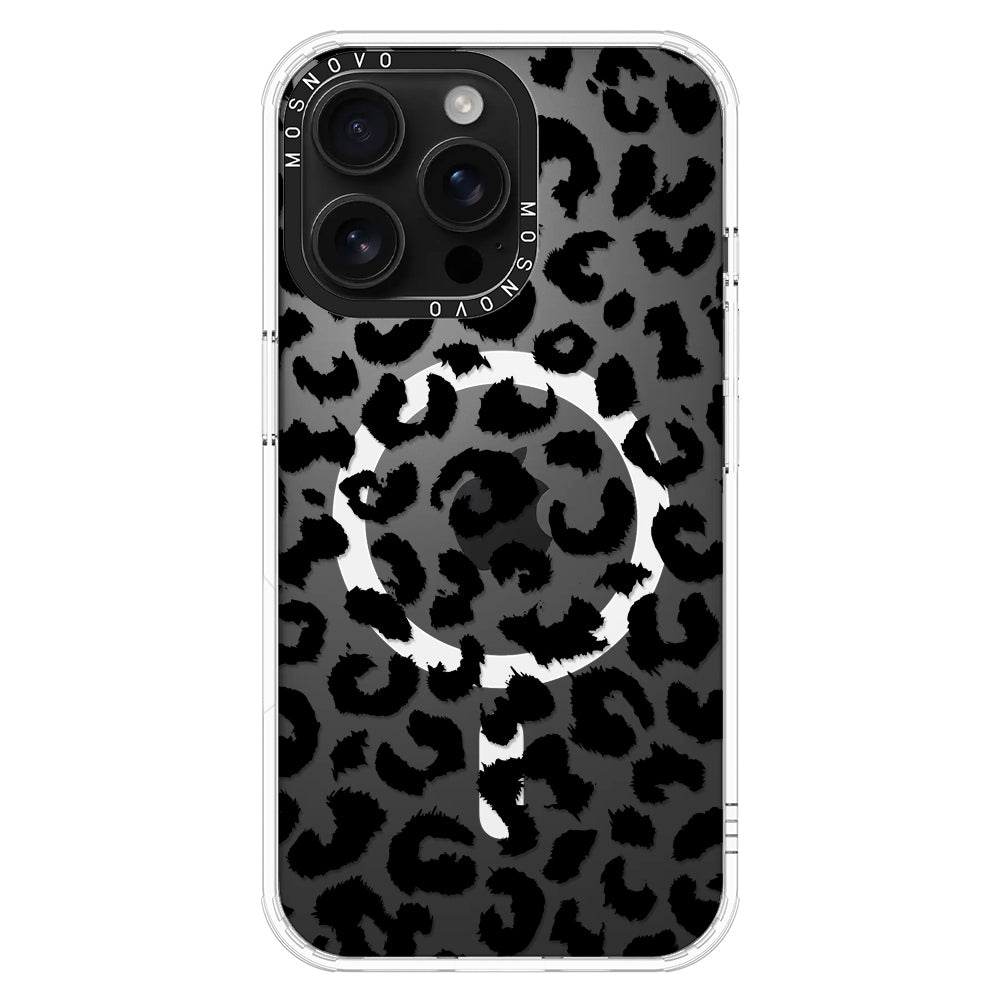 Black Leopard Phone Case - iPhone 16 Pro Max Case - MOSNOVO