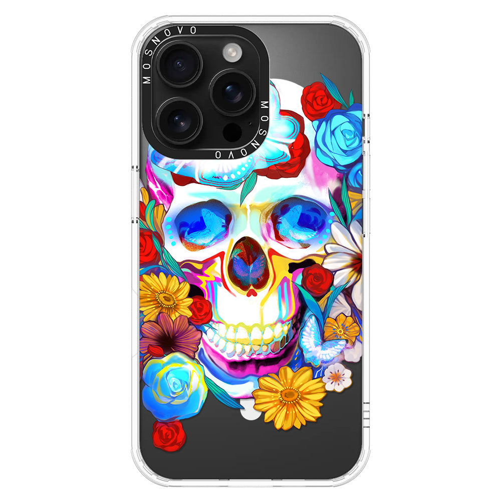 Neon Skull Phone Case - iPhone 16 Pro Max Case - MOSNOVO