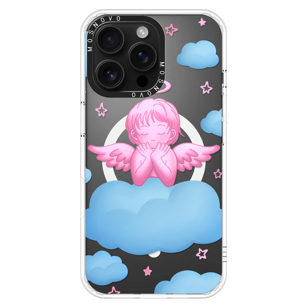 Pink Serenity Angel Phone Case - iPhone 16 Pro Max Case