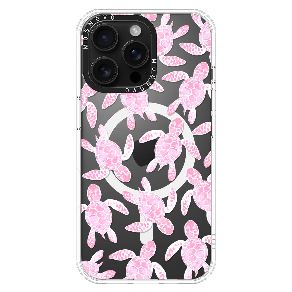 Pink Turtle Phone Case - iPhone 16 Pro Max Case - MOSNOVO