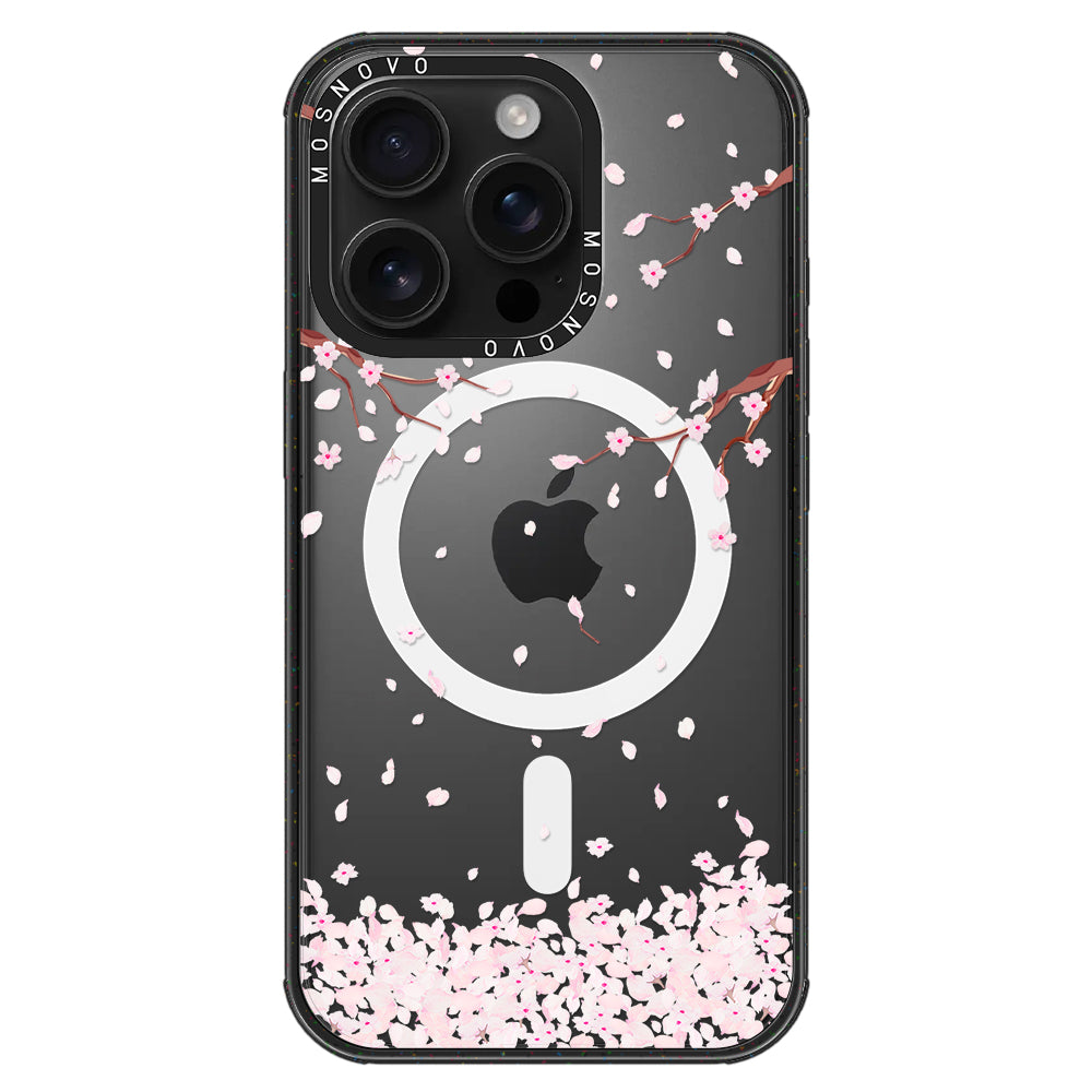 Sakura Phone Case - iPhone 16 Pro Case Clear Black ShockStone With MagSafe