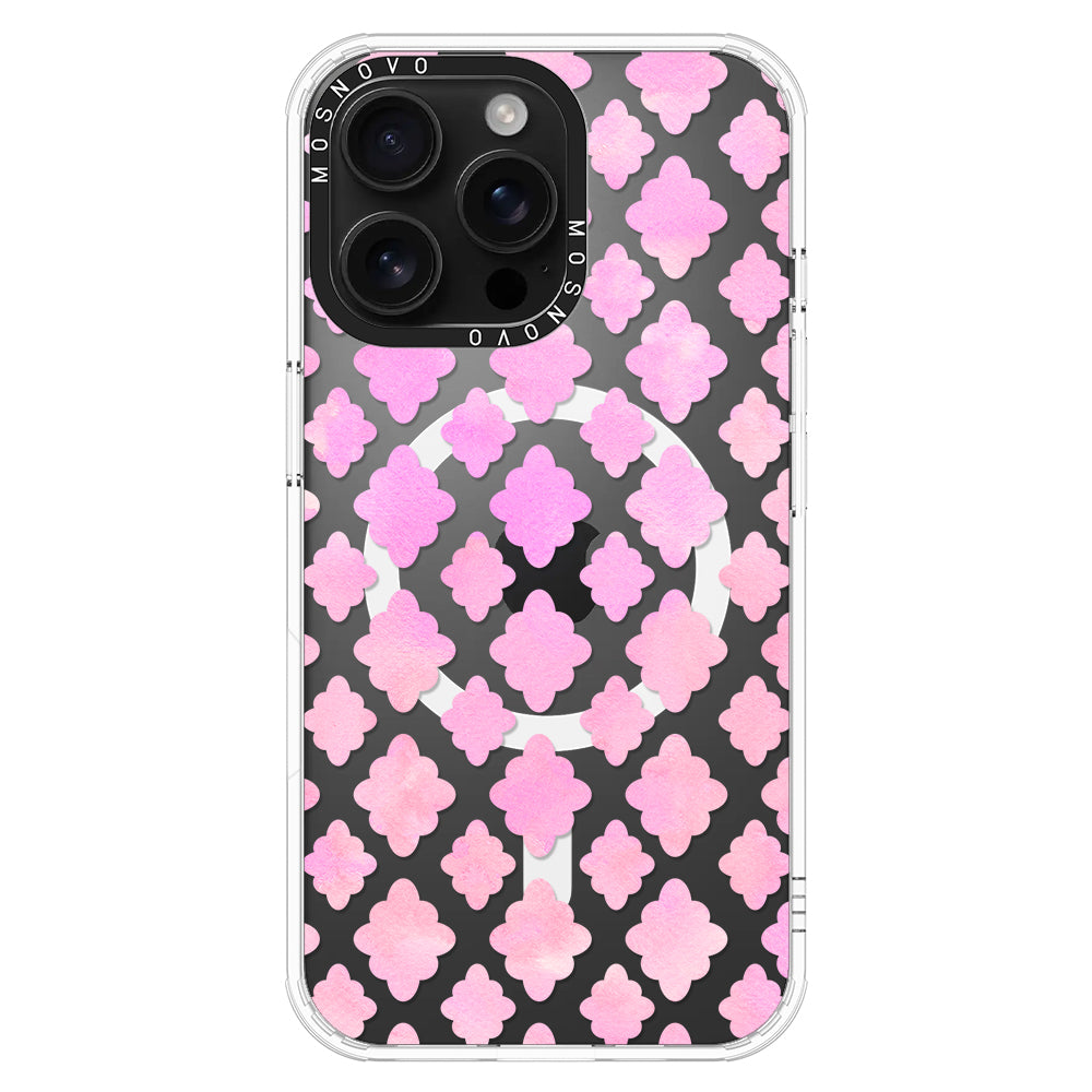 Pink Flower Diamond Phone Case - iPhone 16 Pro Max Case - MOSNOVO