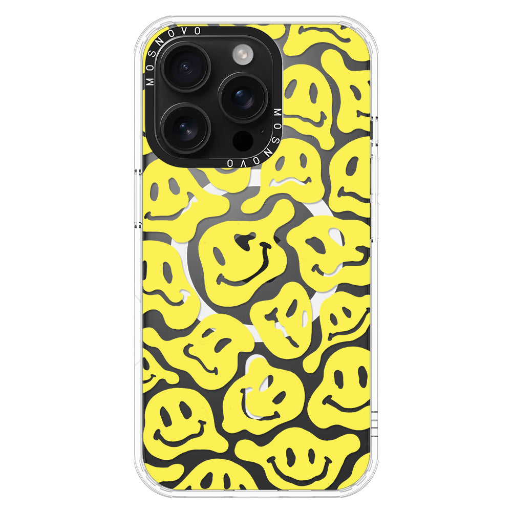 Melted Yellow Smiles Face Phone Case - iPhone 16 Pro Case - MOSNOVO