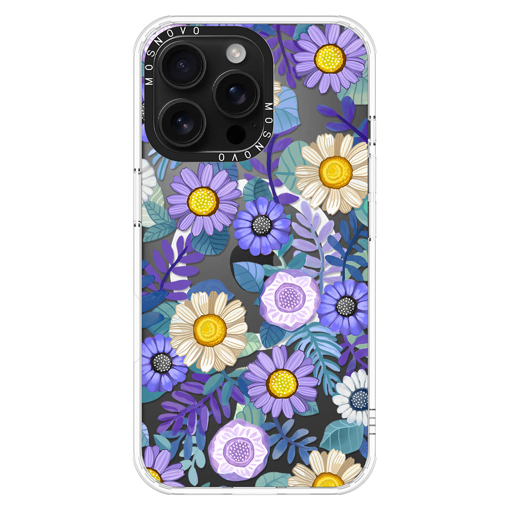 Purple Floral Phone Case - iPhone 16 Pro Max Case - MOSNOVO