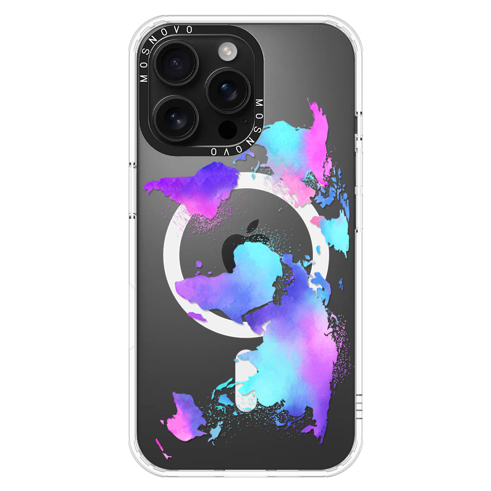 Psychedelic World Map Phone Case - iPhone 16 Pro Max Case - MOSNOVO