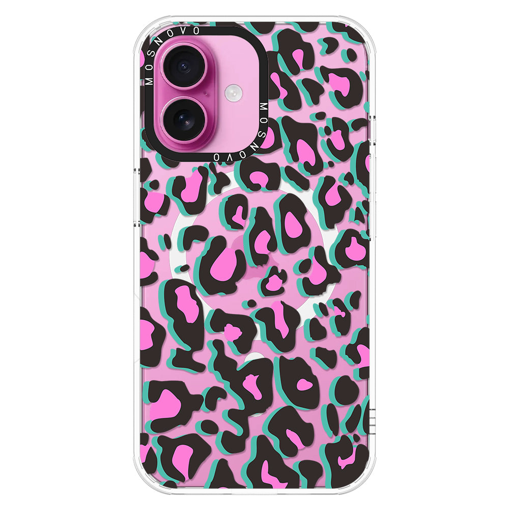 Hot Pink Leopard Print Phone Case - iPhone 16 Case - MOSNOVO