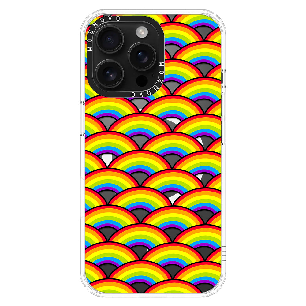 Rainbow Waves Phone Case - iPhone 16 Pro Max Case - MOSNOVO