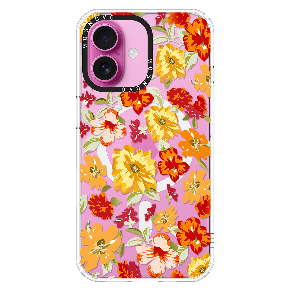 70s Boho Yellow Flower Phone Case - iPhone 16 Case - MOSNOVO